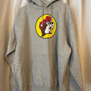 Gray Hoodie with Cartoon Logo